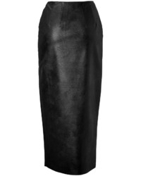 Emilia Wickstead Faux Leather Wrap Skirt With Crystals
