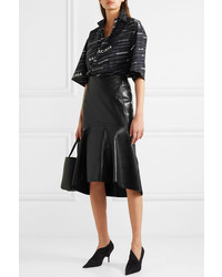 Balenciaga Fluted Leather Skirt