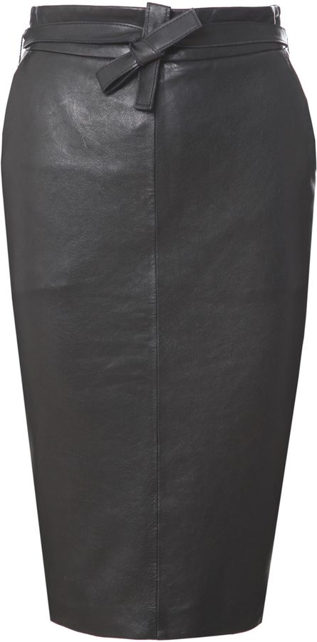 Rachel Zoe Lambskin Pencil Skirt 795 Scoop Nyc Lookastic 6183