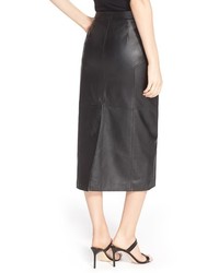 Tibi Leather Appliqu Midi Skirt