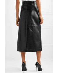 Saint Laurent Leather Midi Skirt