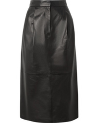 Tibi Leather Midi Skirt