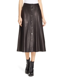 Hugo Liselli Leather Midi Skirt