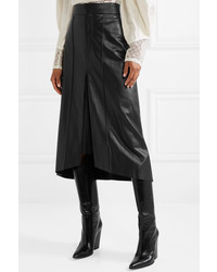 Isabel Marant Nehora Pleated Leather Midi Skirt