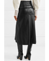 Isabel Marant Nehora Pleated Leather Midi Skirt