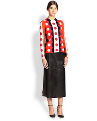 Valentino Paneled Leather Skirt