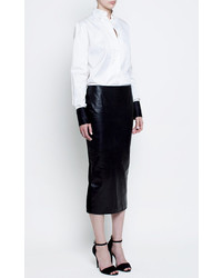 Rosario Leather Midi Skirt