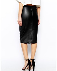 Asos Tall Pencil Skirt In Leather Look