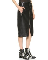 Jason Wu Textured Leather Motorcycle Pencil Skirt