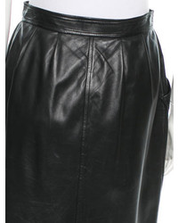 Saint Laurent Yves Vintage Leather Midi Skirt