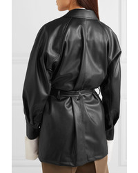 Low Classic Belted Faux Leather Jacket