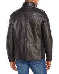 Dockers Black Faux Leather Field Jacket