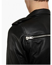 Rick Owens Black Leather Stooges Biker Jacket