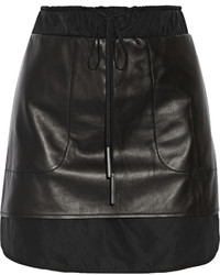 10 Crosby By Derek Lam Layered Leather Mini Skirt