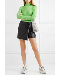 Stand Aviva Leather Wrap Mini Skirt