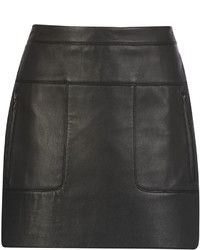 BCBGMAXAZRIA Desyree Patch Pocket Leather Miniskirt
