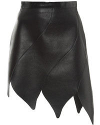Rodarte Black Eight Panel Leather Skirt