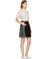 Carven Black Leather Miniskirt
