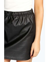 Boohoo Alice Faux Leather Elasticated Waist Mini Skirt