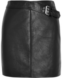Saint Laurent Buckled Leather Mini Skirt
