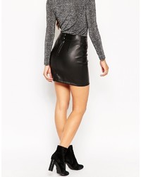 Asos Collection Leather Look Mini Skirt With 80s Waist