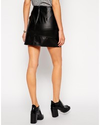 Asos Collection Mini Skirt In Leather Look