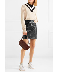 Helmut Lang Crinkled Patent Leather Mini Skirt