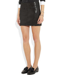 Karl Lagerfeld Delphie Coated Leather Mini Skirt