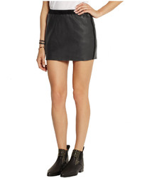 Isabel Marant Diamon Suede Trimmed Stretch Leather Mini Skirt