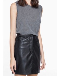 Mango Outlet Faux Leather Skirt