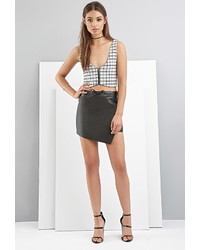 Forever 21 Foxiedox Faux Leather Asymmetrical Mini Skirt