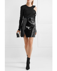 Mugler Glossed Leather Mini Skirt