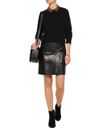 Belstaff Hampstead Leather Wrap Mini Skirt
