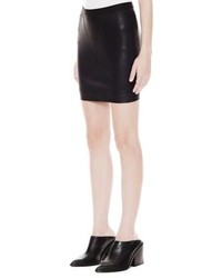 Helmut Lang Talc Leather Mini Skirt