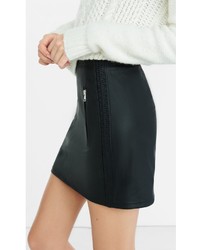 High Waisted Leather Mini Skirt