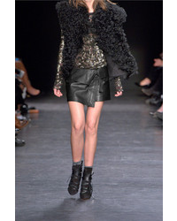 Datum kassette Tilsvarende Isabel Marant Hutt Leather Wrap Mini Skirt, $1,535 | NET-A-PORTER.COM |  Lookastic