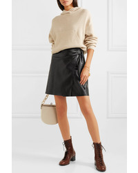 Nanushka Iowa Vegan Leather Wrap Mini Skirt