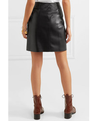Nanushka Iowa Vegan Leather Wrap Mini Skirt