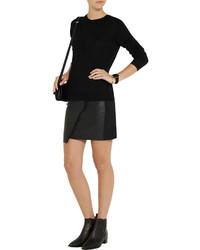 IRO Jalie Leather And Stretch Cotton Jersey Mini Skirt