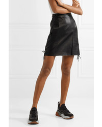 Stella McCartney Lace Up Faux Textured Leather Mini Skirt
