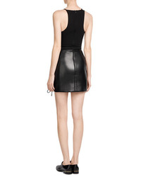David Koma Laced Leather Mini Skirt