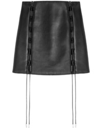David Koma Laced Leather Mini Skirt