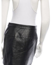 Tibi Leather Mini Skirt