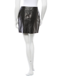 Ralph Lauren Black Label Leather Mini Skirt