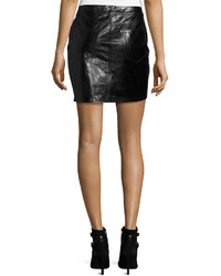 Frame Leather Mini Skirt Black