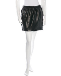 The Row Leather Mini Skirt