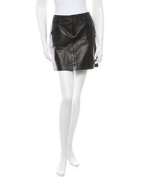 Ralph Lauren Black Label Leather Mini Skirt