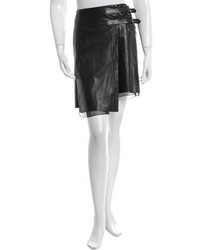Reed Krakoff Leather Mini Wrap Skirt