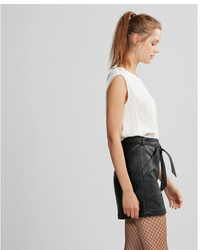 Express Leather Sash Waist Mini Skirt