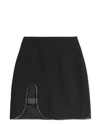 David Koma Leather Trimmed Mini Skirt